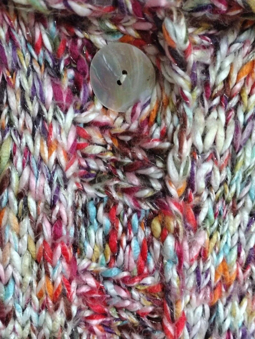 Chico's Multicolor Marled Button Cardigan - Pink, Cream, Blue, Orange
